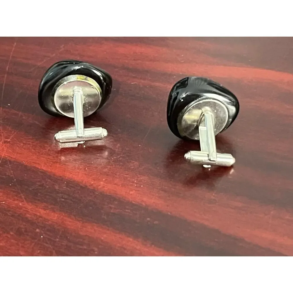 Black Tourmaline Stone Cufflinks